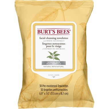 Lingettes nettoyantes pour le visage à l’extrait de thé blanc, 10 