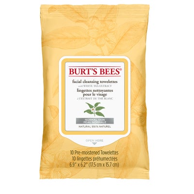 Lingettes nettoyantes pour le visage à l’extrait de thé blanc, 10