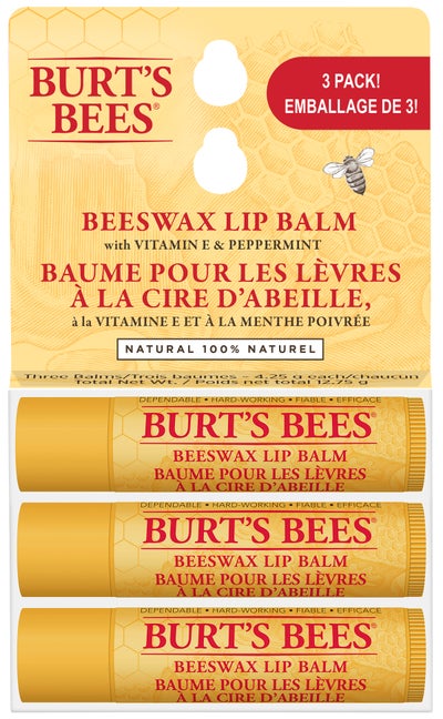 Baume pour les lèvres à la cire d’abeille emballage de 4