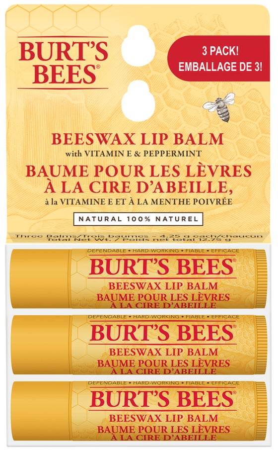 BURT'S BEES Lip Balm Beeswax 3Pk Blister