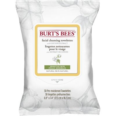 Lingettes nettoyantes pour la peau sensible du visage à l’extrait de coton