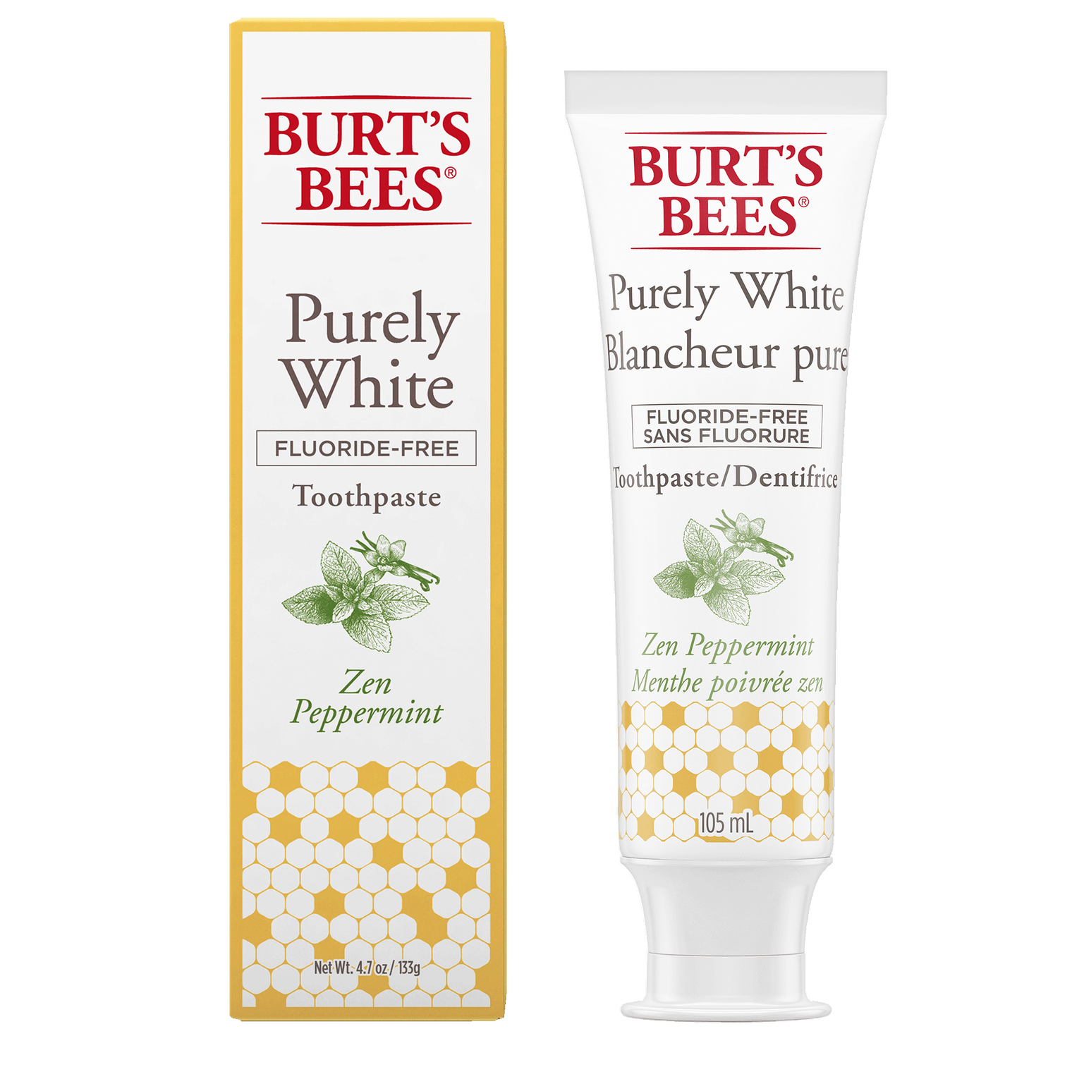 Purely White Zen Peppermint Toothpaste FluorideFree Burt's Bees
