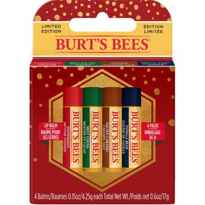 Holiday Lip Care Gift Set with 4 Sweet Seasonal Lip Balm
