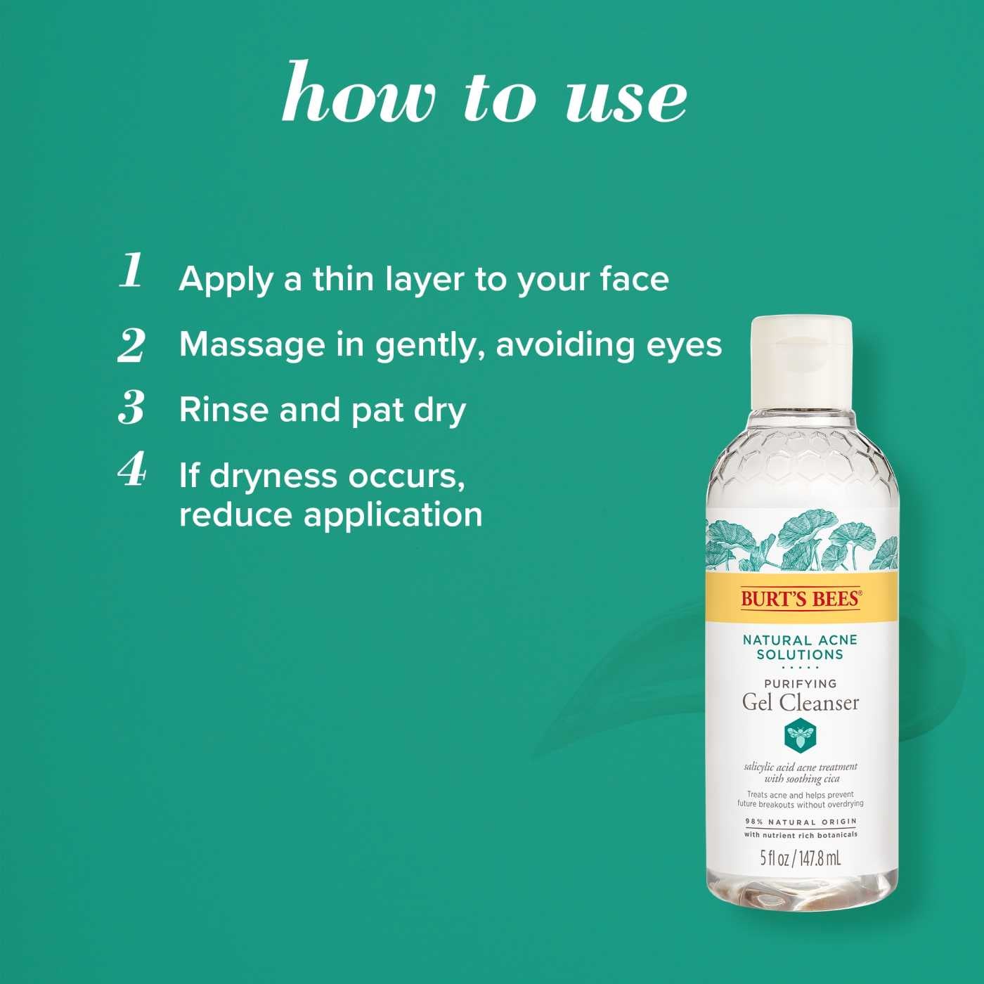 Burt's bees natural acne solutions purifying gel cleanser discount