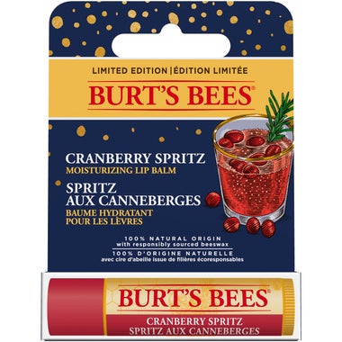 Burt’s Bees® Moisturizing Lip Balm, 100% Natural Origin, Cranberry Spritz, Holiday Gift 