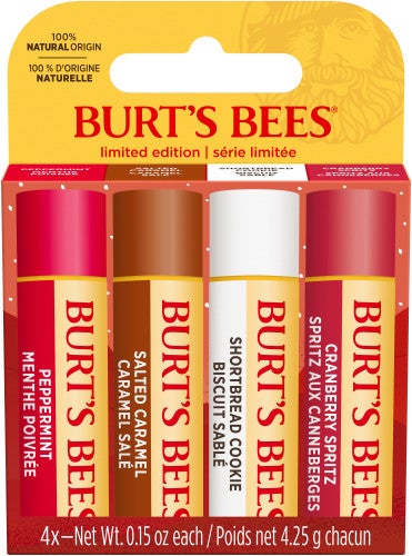 Ensemble-cadeau pour le soin des lèvres de Burt’s Bees® avec quatre baumes pour les lèvres 