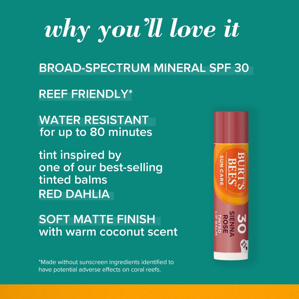 Tinted Lip Balm, SPF 30 Sienna Rose Burt